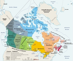 Карта Канады с провинциями