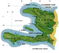 Карта Гаити с городами