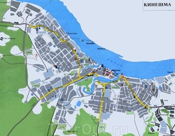Карта Кинешмы с достопримечательностями