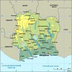 Карта Кот-д’Ивуара на русском