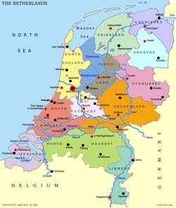 Карта Нидерландов с провинциями