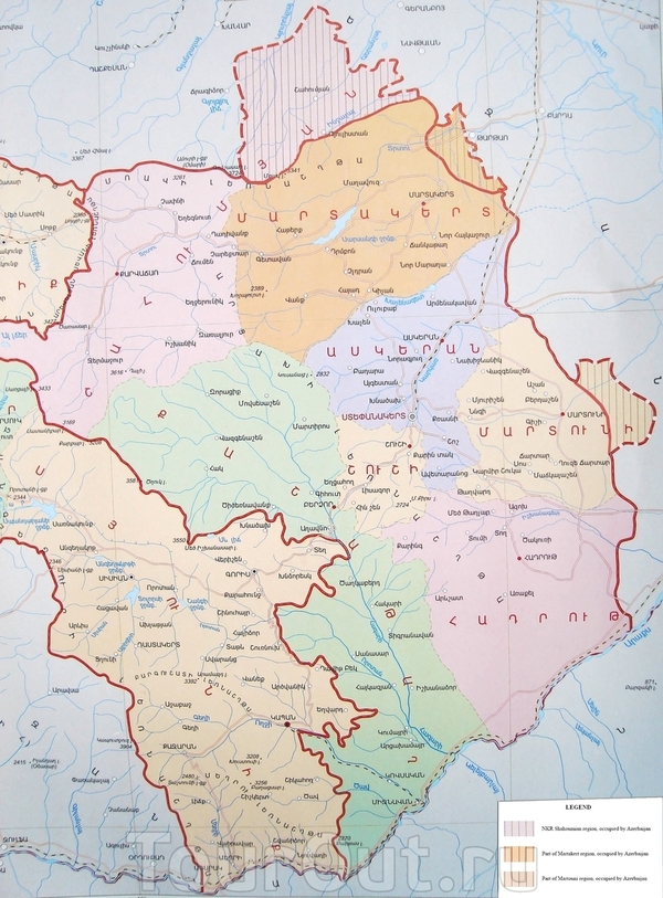Карта Нагорного Карабаха. Подробная карта Нагорного Карабаха с городами