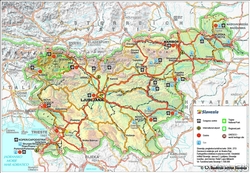 Карта Словении с городами