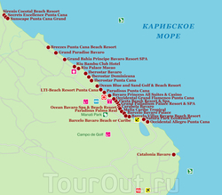 Карта отелей Пунта-Каны