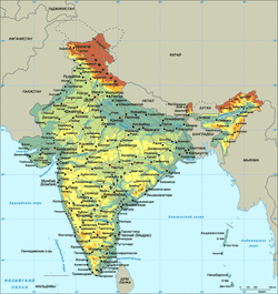 Карта Индии на русском