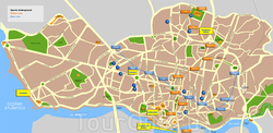 Карта Порту с линиями метро