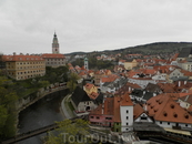 Вид на исторический центр города со смотровой площадки на стене замка