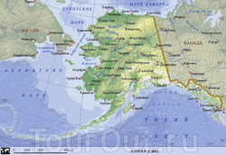 Карта Аляски на русском языке