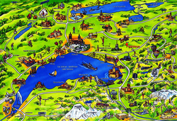 Карта Женевского озера в картинках