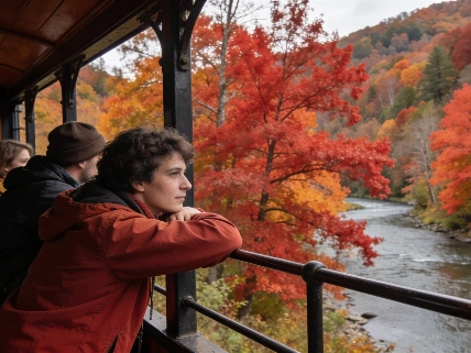 Blue Ridge Scenic Railway ведёт через осенние холмы Джорджии без суеты дорог TourOut